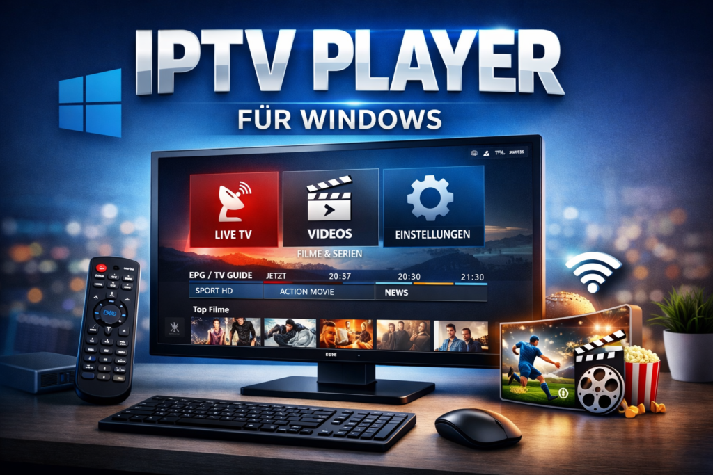 iptv player windows auf pc mit streaming app und live tv sendern