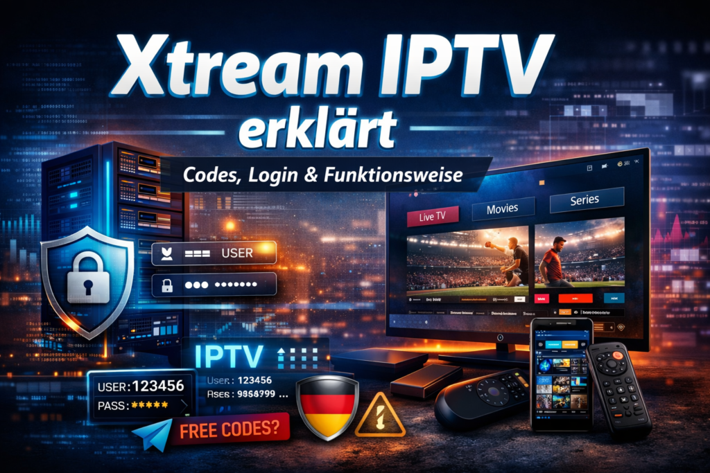 xtream iptv erklärung login system codes iptv app smart tv streaming
