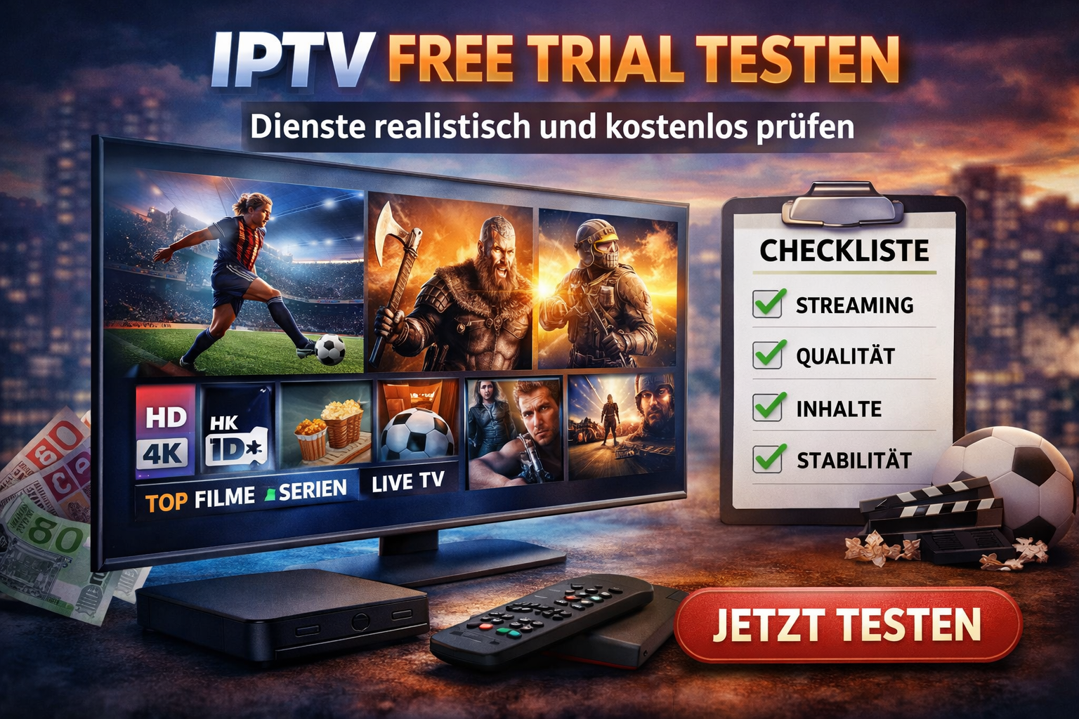 iptv free trial testen checkliste streaming qualität sender stabilität prüfen