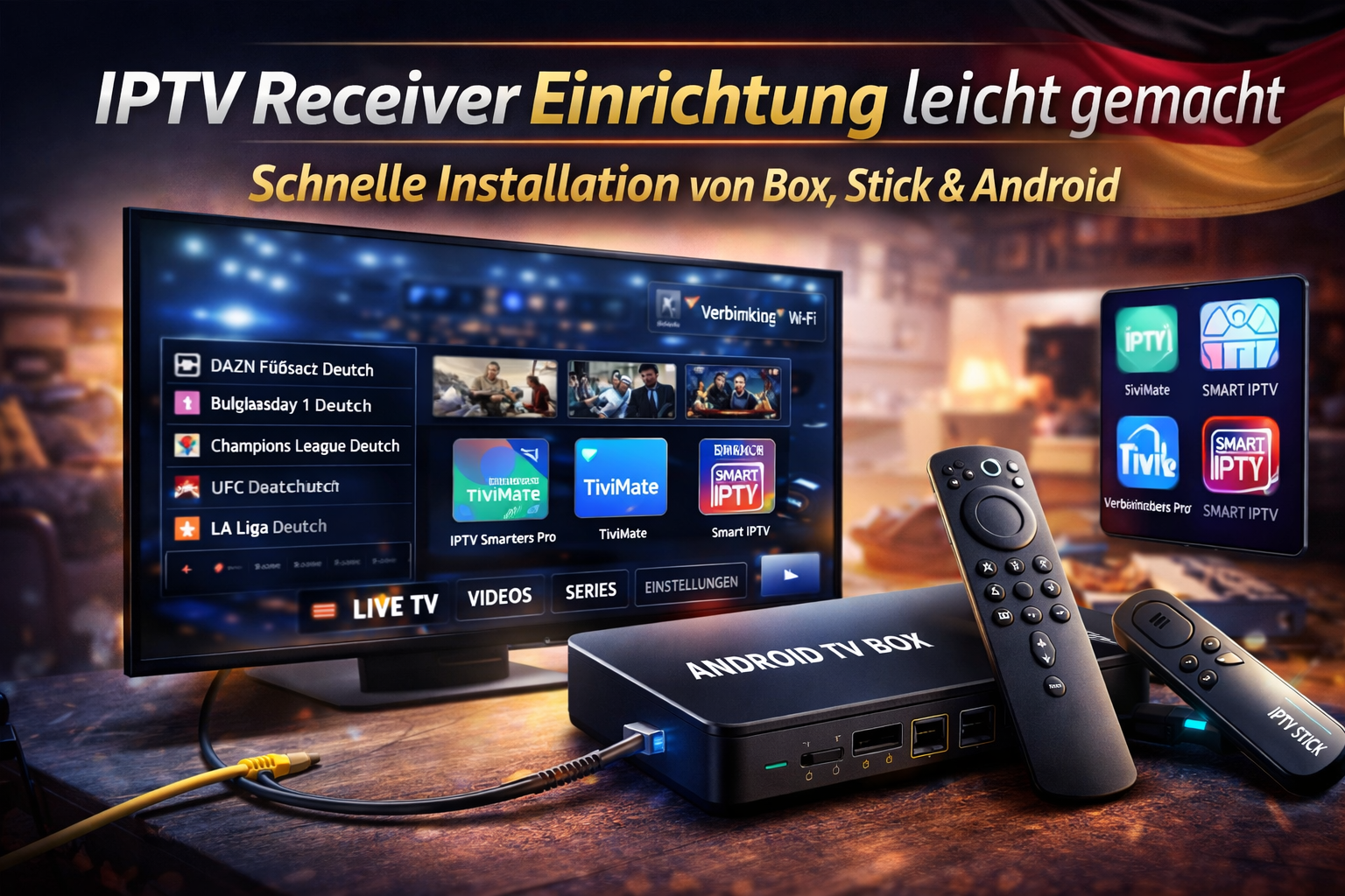 iptv receiver einrichten android tv box und iptv stick installation smart tv streaming setup