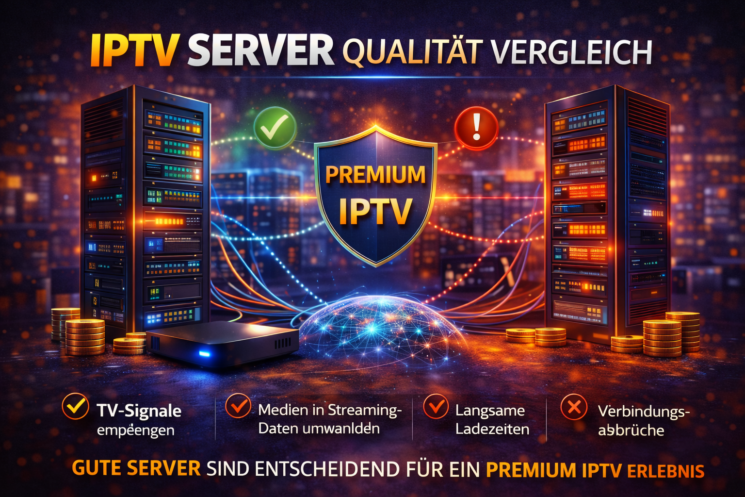 iptv server vergleich gute und schlechte server streaming qualität unterschied