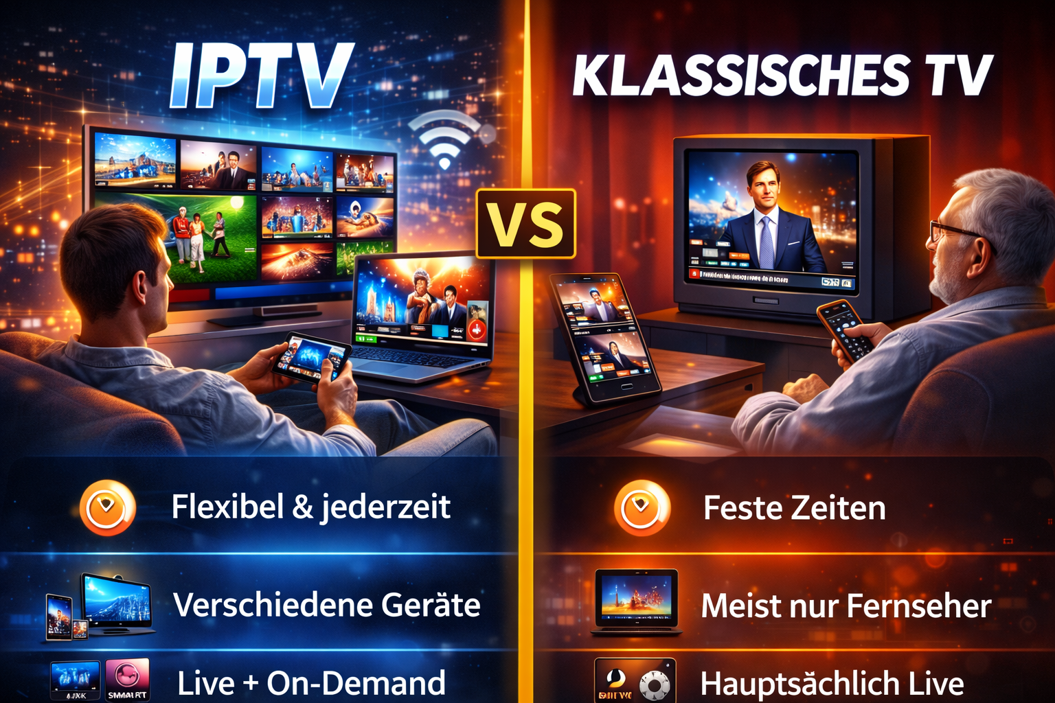 iptv vs klassisches fernsehen unterschied streaming und tv erklärung