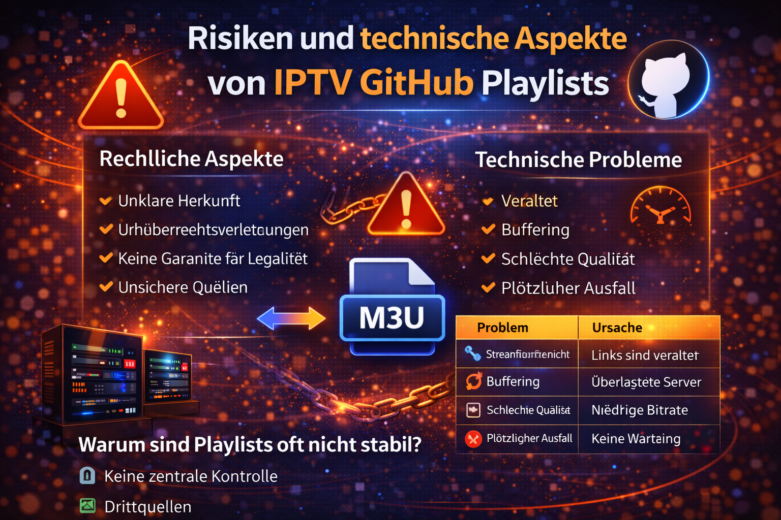risiken von iptv playlists rechtliche probleme streaming instabilität erklärung
